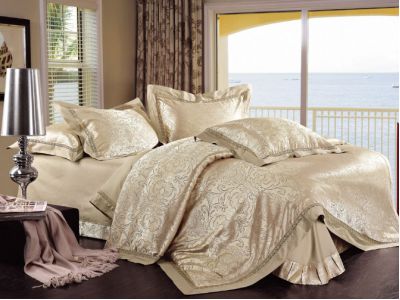 Jaquard Soft Silk Cotton Bedding Set-SSML