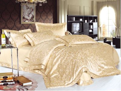 Jaquard Soft Silk Cotton Bedding Set-QINYUNRUSI